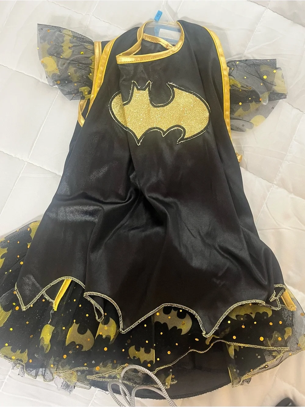 DC Superhero Girls Batgirl Black and Gold Kids Costume Dress- S
